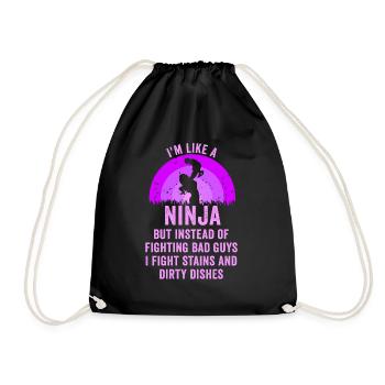 Comme une femme au foyer ninja - Sac de sport léger - noir - Devant