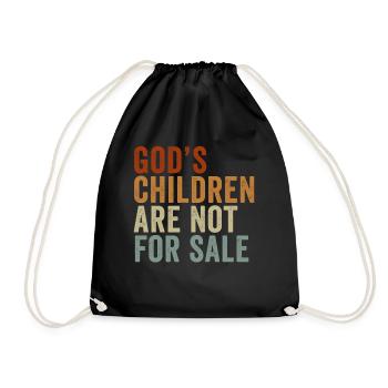 God's Children Are Not For Sale Christian Children - Drawstring Bag - black - Front