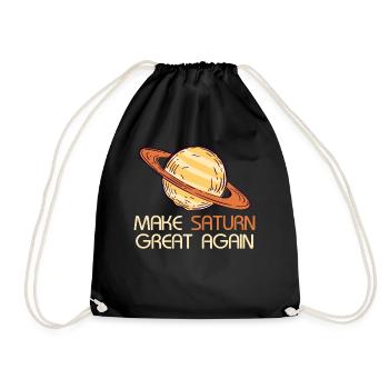 Saturn Space Planet Solar System Ancient Roman - Drawstring Bag - black - Front