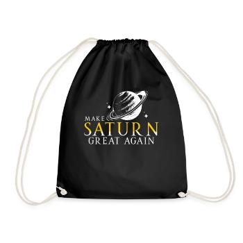 Saturn Space Planet Solar System Ancient Roman - Drawstring Bag - black - Front