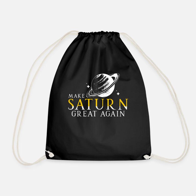 Saturn Raum Planet Sonnensystem Antike Römer - Turnbeutel - Schwarz