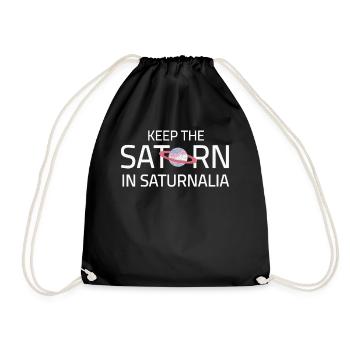 Saturnalia Keep Saturn In Ancient Roman Empire - Drawstring Bag - black - Front