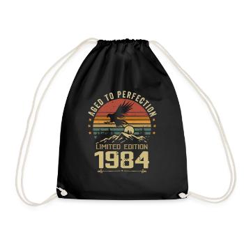 1984 Original Vintage Anniversaire 1984 rétro - Sac de sport léger - noir - Devant