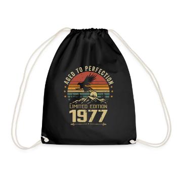 1977 Original Vintage Retro 1977 Jubiläum - Turnbeutel - Schwarz - Vorne