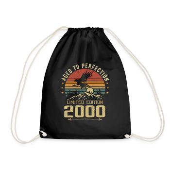 2000 Original Vintage Retro 2000 Anniversary - Drawstring Bag - black - Front