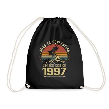 1997 Original Vintage Retro 1997 Anniversary - Drawstring Bag - black - Front