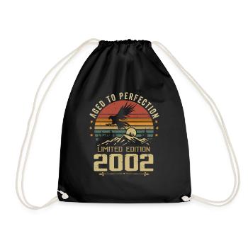 2002 Original Vintage Retro Anniversary 2002 - Drawstring Bag - black - Front