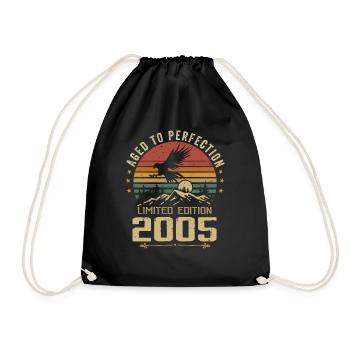 2005 Original Vintage Retro Anniversary 2005 - Drawstring Bag - black - Front