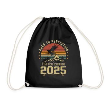 2025 Original Vintage Retro 2025 Jubiläum - Turnbeutel - Schwarz - Vorne