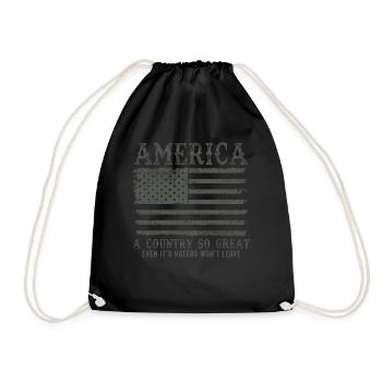 Amerika: Ein Land, das so großartig ist, dass die USA patriotisch sind - Turnbeutel - Schwarz - Vorne