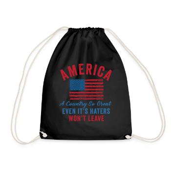 Amerika: Ein Land, das so großartig ist, dass die USA patriotisch sind - Turnbeutel - Schwarz - Vorne