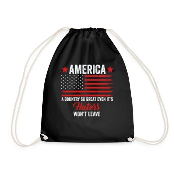 Amerika: Ein Land, das so großartig ist, dass die USA patriotisch sind - Turnbeutel - Schwarz - Vorne