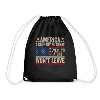 Amerika: Ein Land, das so großartig ist, dass die USA patriotisch sind - Turnbeutel - Schwarz - Vorne