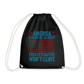 Amerika: Ein Land, das so großartig ist, dass die USA patriotisch sind - Turnbeutel - Schwarz - Vorne