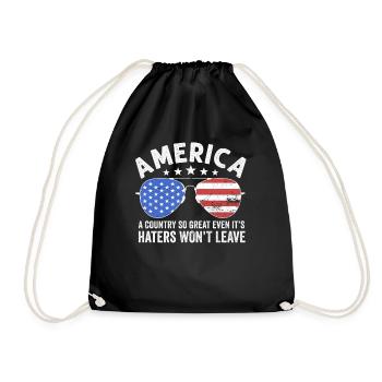 Amerika: Ein Land, das so großartig ist, dass die USA patriotisch sind - Turnbeutel - Schwarz - Vorne