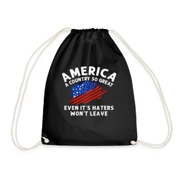 Amerika: Ein Land, das so großartig ist, dass die USA patriotisch sind - Turnbeutel - Schwarz - Vorne