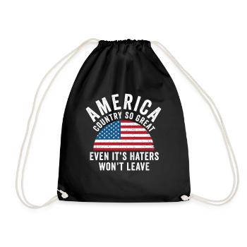 Amerika: Ein Land, das so großartig ist, dass die USA patriotisch sind - Turnbeutel - Schwarz - Vorne