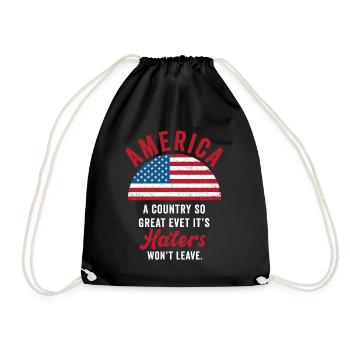 Amerika: Ein Land, das so großartig ist, dass die USA patriotisch sind - Turnbeutel - Schwarz - Vorne