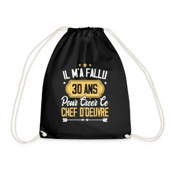 Cadeau Anniversaire 30 Ans Chef D'oeuvre Humour - Sac de sport léger - noir - Devant