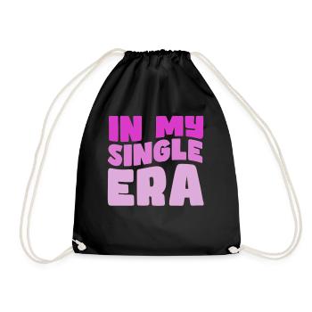 In My Single Era Funny Single Life - Drawstring Bag - black - Front
