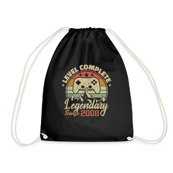 2008 Birthday Gift Complete Level - 2008 - Drawstring Bag - black - Front