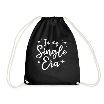 In My Single Era Funny Single Life - Drawstring Bag - black - Front