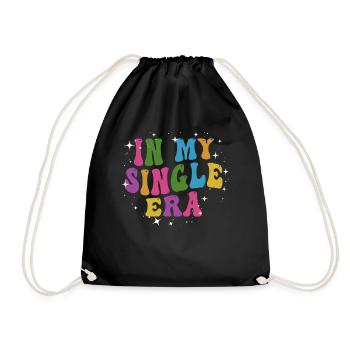 In My Single Era Funny Single Life - Drawstring Bag - black - Front