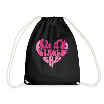 In My Single Era Funny Single Life - Drawstring Bag - black - Front