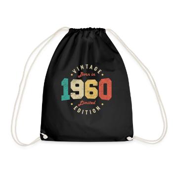Vintage 1960 Original 1960 Anniversaire Rétro 1960 - Sac de sport léger - noir - Devant