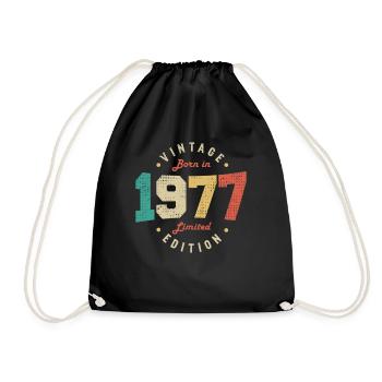 Vintage 1977 Original 1977 Retro Anniversary 1977 - Drawstring Bag - black - Front