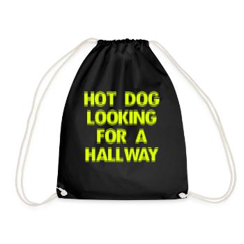 Hot Dog Looking For A Hallway - Drawstring Bag - black - Front