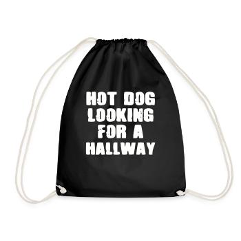 Hot Dog Looking For A Hallway - Drawstring Bag - black - Front