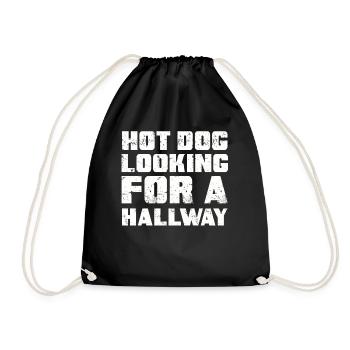 Hot Dog Looking For A Hallway - Drawstring Bag - black - Front
