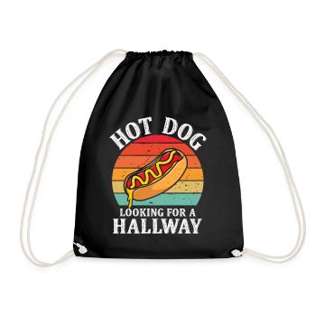 Hot Dog auf der Suche nach einem Flur - Turnbeutel - Schwarz - Vorne