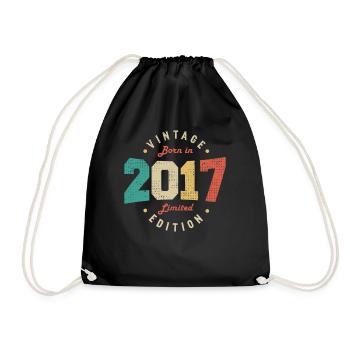 Vintage 2017 Original 2017 Retro Anniversary 2017 - Drawstring Bag - black - Front