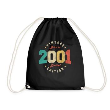 Vintage 2001 Original 2001 Anniversaire Rétro 2001 - Sac de sport léger - noir - Devant