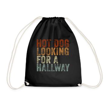 Hot Dog Looking For A Hallway - Drawstring Bag - black - Front