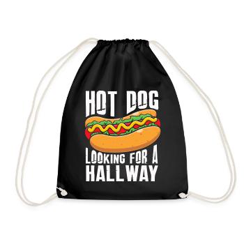 Hot-dog à la recherche d’un couloir - Sac de sport léger - noir - Devant
