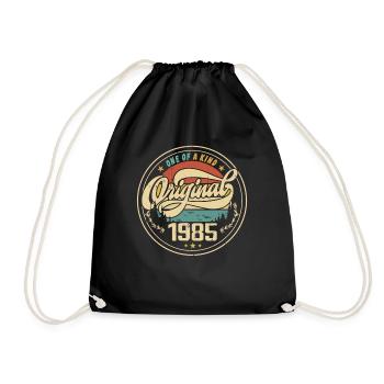 Original 1985 Vintage - 1985 Birthday Gift - Drawstring Bag - black - Front