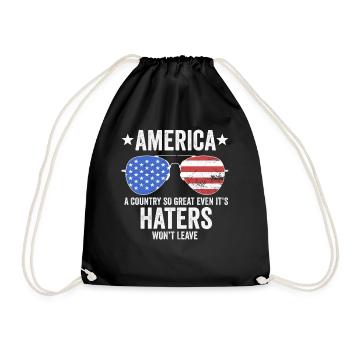 Amerika: Ein Land, das so großartig ist, dass die USA patriotisch sind - Turnbeutel - Schwarz - Vorne