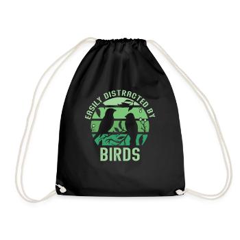 Facilement distrait par les oiseaux Amateur d’oiseaux - Sac de sport léger - noir - Devant