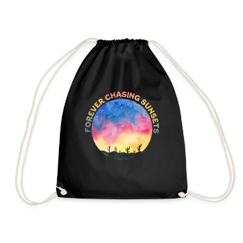 Forever Chasing Sunsets Vacances d’été rétro - Sac de sport léger - noir - Devant