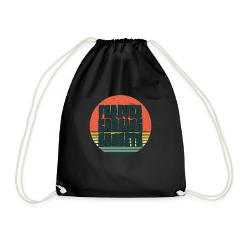 Forever Chasing Sunsets Retro Summer Vacation - Drawstring Bag - black - Front