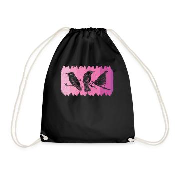 Bird Watching Birder Ornithologist Bird Lover - Drawstring Bag - black - Front
