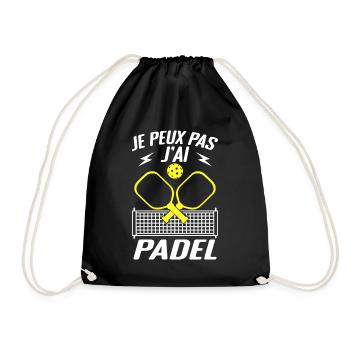 Je Peux Pas J'ai Padel - Cadeau Padeliste - Sac de sport léger - noir - Devant
