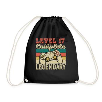 Niveau 17 Complete, Cadeau D'anniversaire 17 Ans - Sac de sport léger - noir - Devant