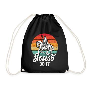 Jousting Knight Medieval Renaissance Knights Armor - Drawstring Bag - black - Front