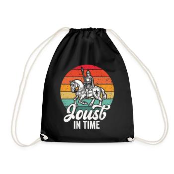 Jousting Knight Medieval Renaissance Knights Armor - Drawstring Bag - black - Front
