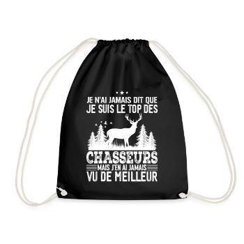 Chasse Pour Homme Cerf Cadeau Chasse Hommes - Sac de sport léger - noir - Devant