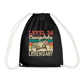 Niveau 34 Complete, Cadeau D'anniversaire 34 Ans - Sac de sport léger - noir - Devant